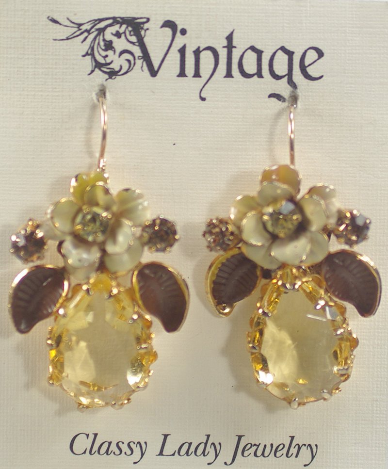 vintageamberglassenamelflowerearrings.jpg